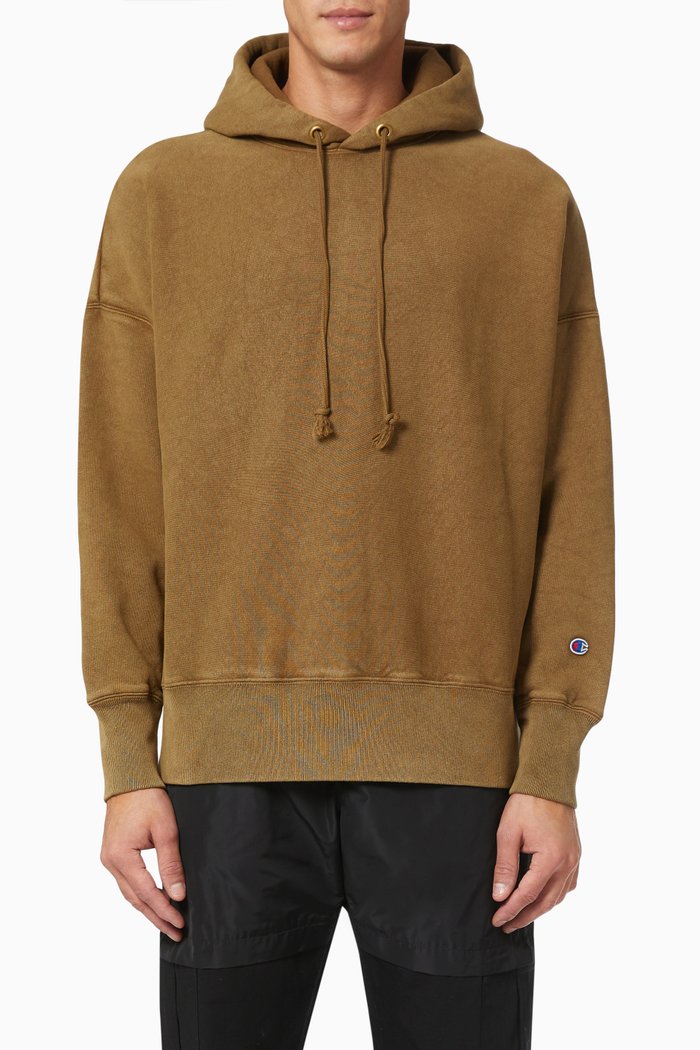 Hooded Sweatshirt in Reverse Weave, Neutral