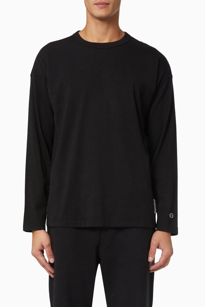 

Long Sleeve T-shirt in Cotton, Black