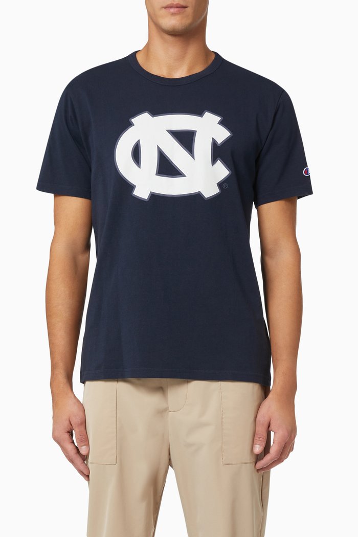 

College Print T-shirt in Cotton, Blue