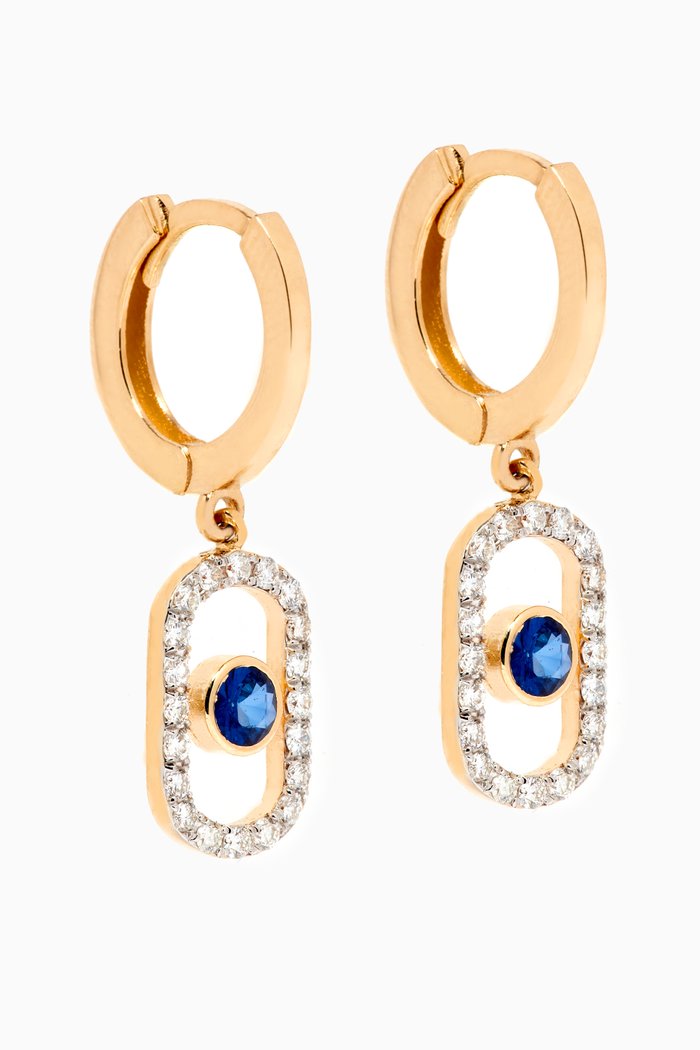

Orb Earrings with Sapphire & Diamonds in 14kt Yellow Gold