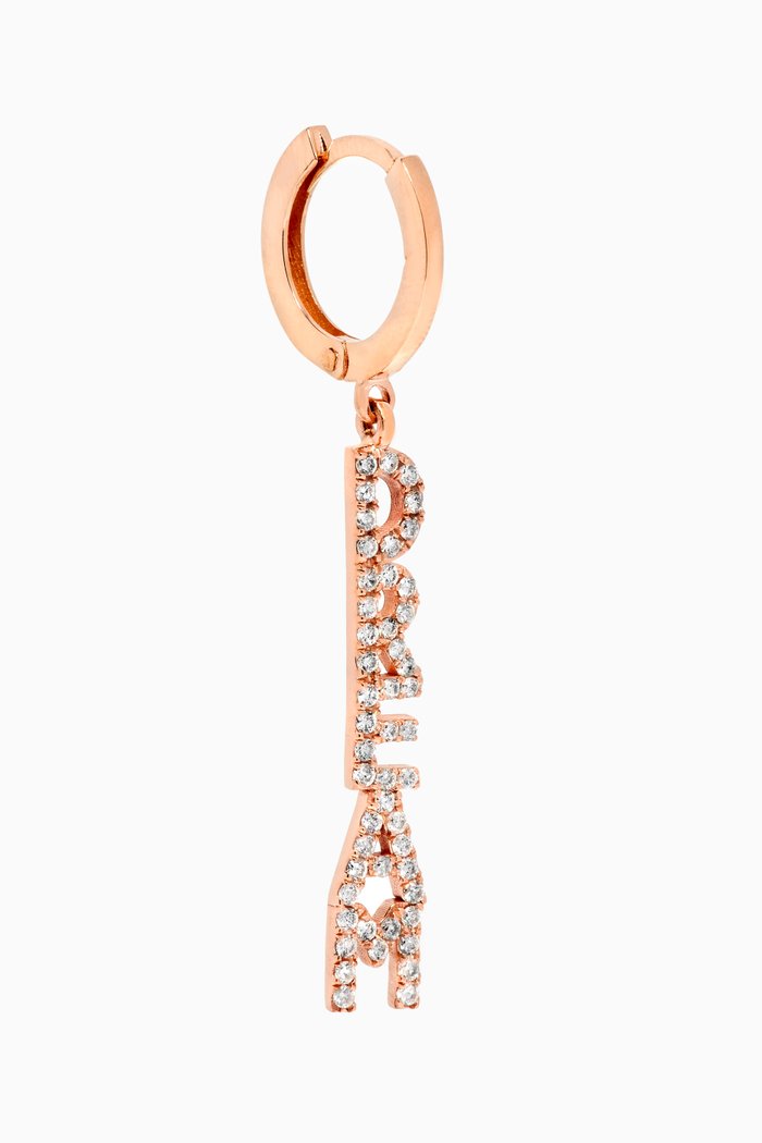

Mantra "Dream" Single Earring with Diamonds in 14kt Rose Gold