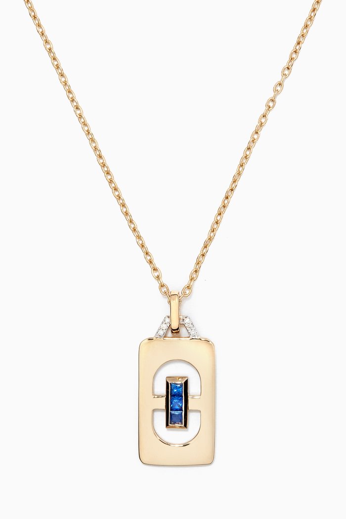 

Loa Necklace with Sapphires & Diamonds in 14kt Yellow Gold