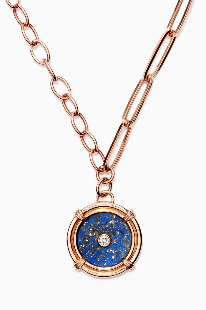 

Torque Necklace with Lapis Lazuli & Diamonds in 14kt Rose Gold
