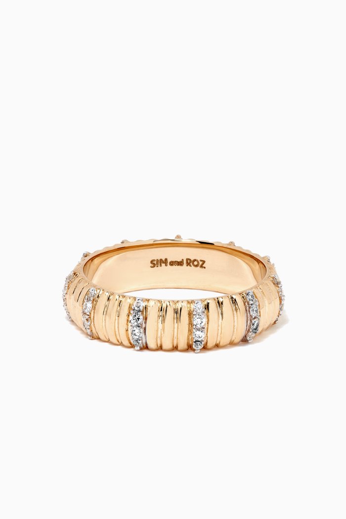 Movement Ring with Diamonds in 14kt Yellow Gold