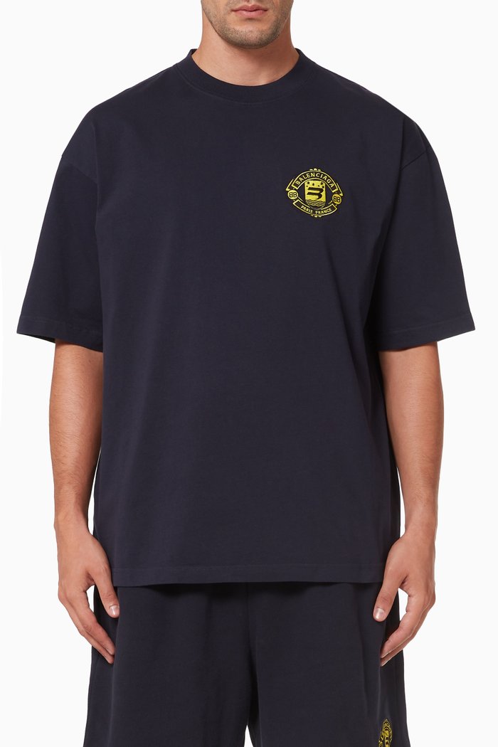 

Quest Medium Fit T-shirt in Vintage Cotton Jersey, Blue