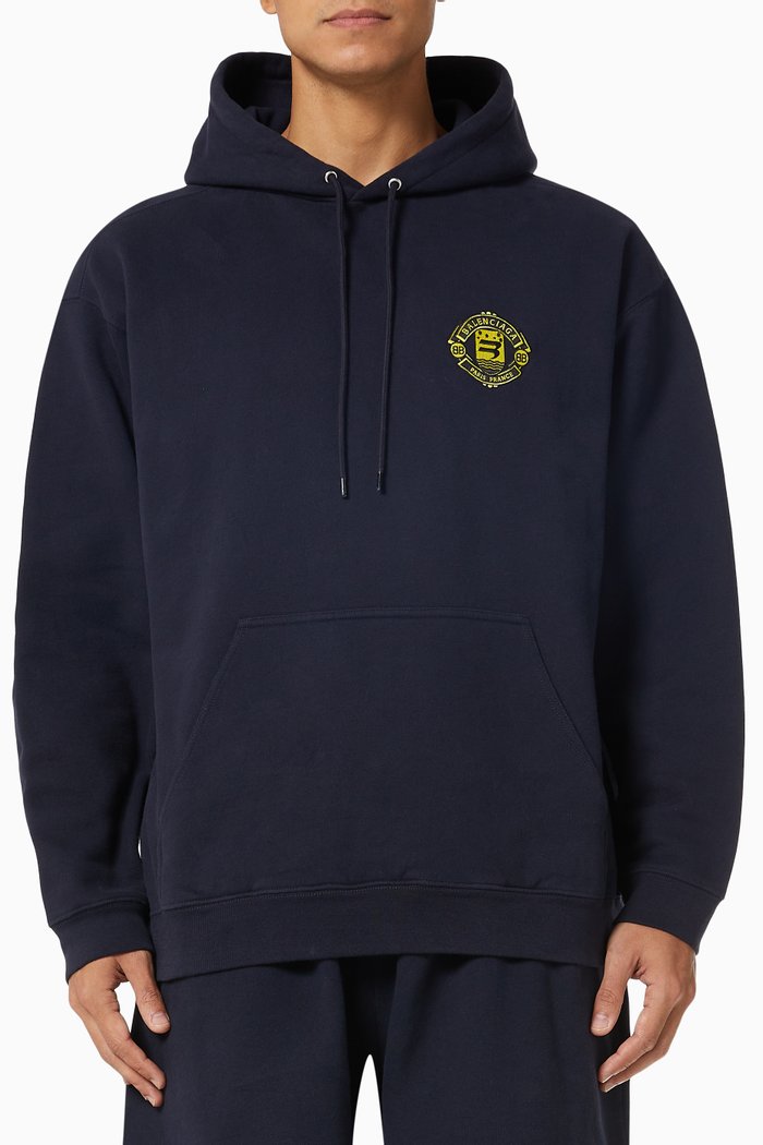 

Quest Medium Fit Hoodie in Cotton Fleece, Blue