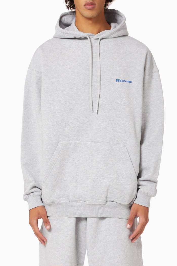 

BB Corp Medium Fit Hoodie in Curly fleece, Grey