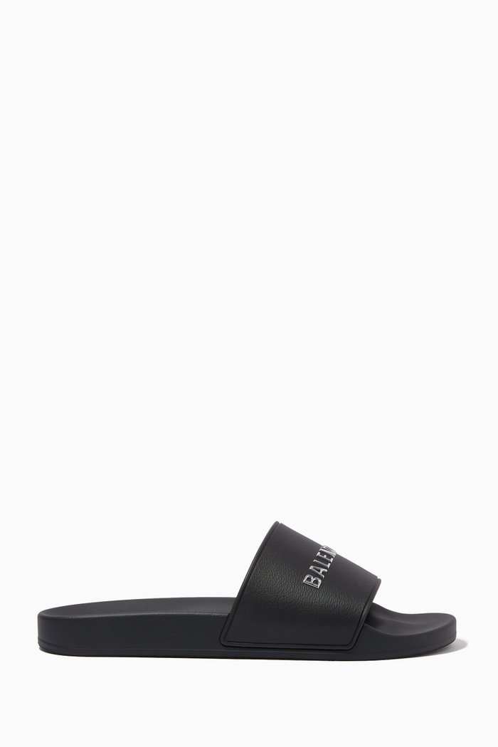 

Logo Pool Slides in Rubber, Black