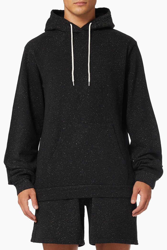 

Beach Salt Wash Hoodie in French Terry Jersey, Black