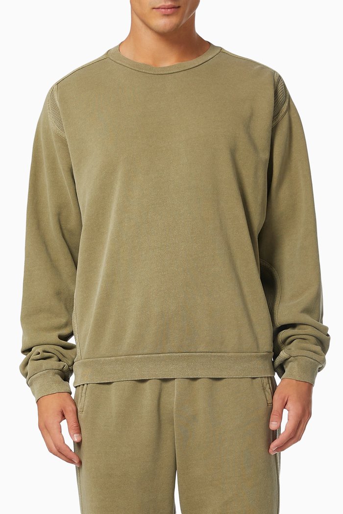 

Cross Thermal Crew Sweatshirt in Fleece, Green