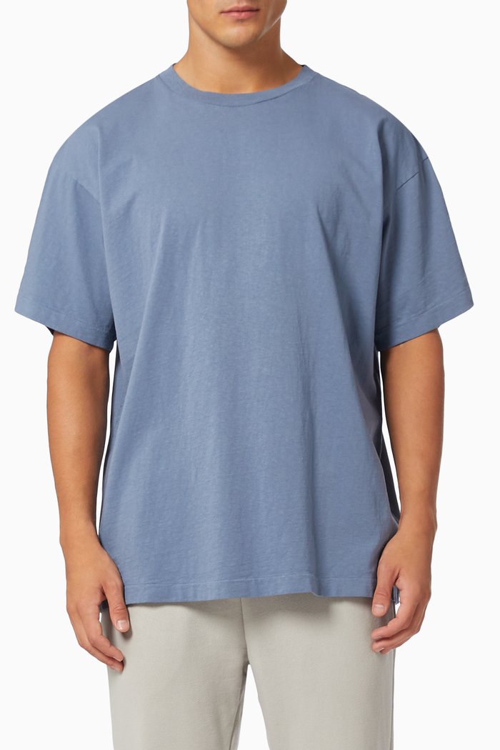 University T-shirt in Jersey, Blue