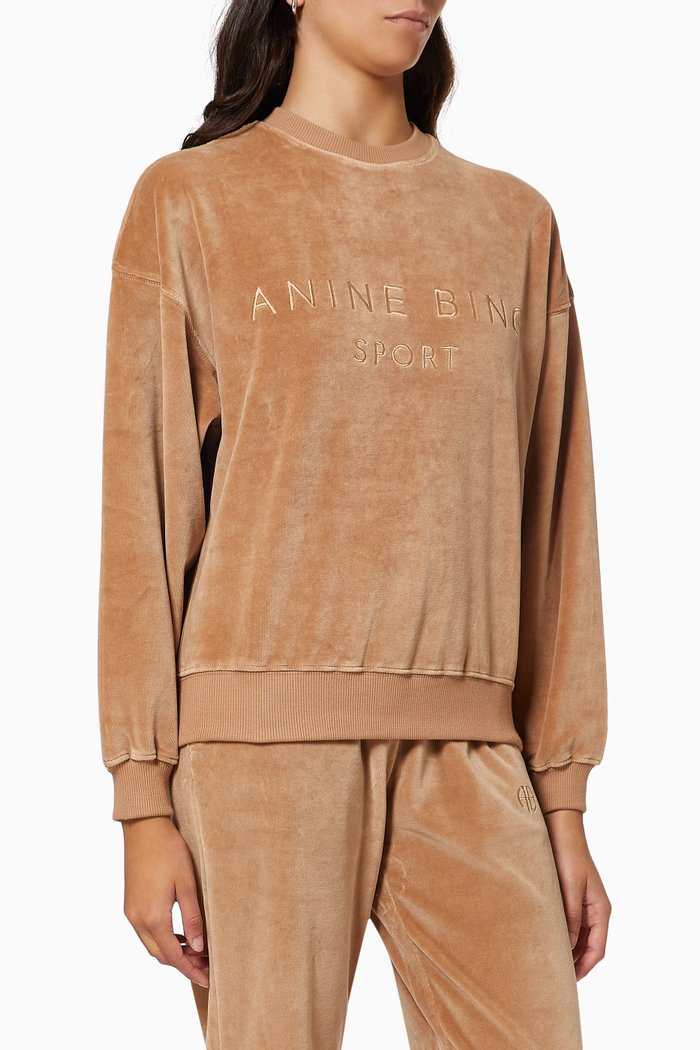 

Evan Sweatshirt in Velour, Brown