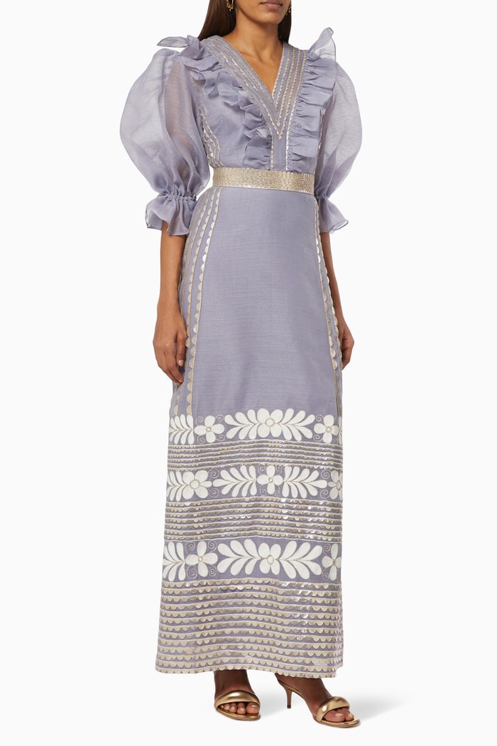 

Zeus-A Kaftan with Belt, Purple