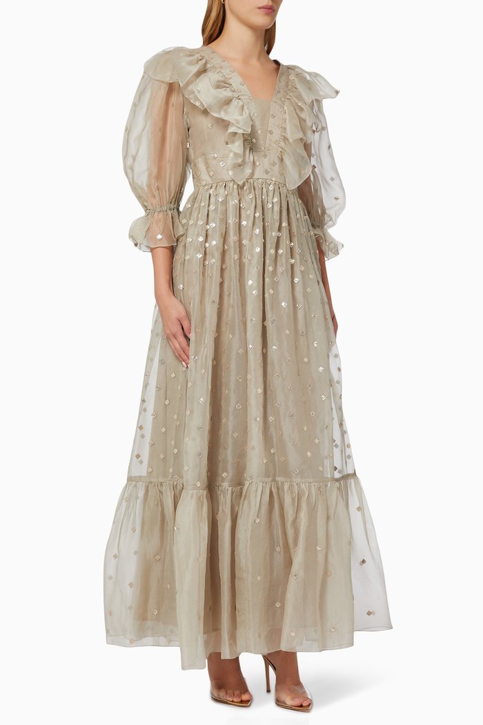 

Vionnet Kaftan in Tulle, Grey