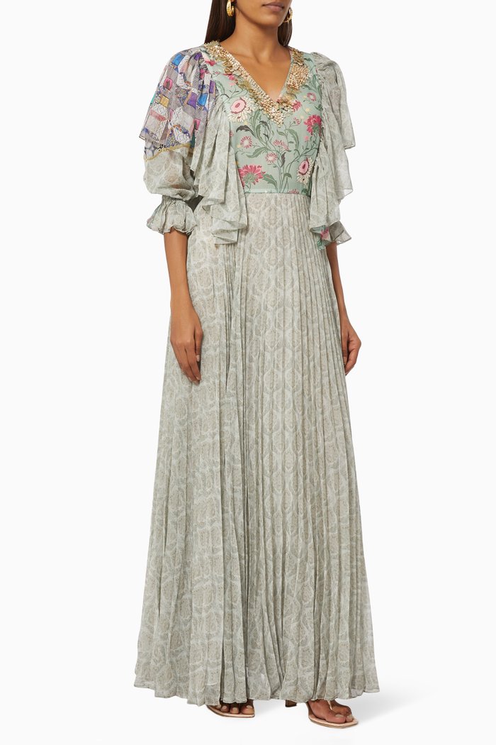 

Perisia-A Floral Kaftan, Neutral