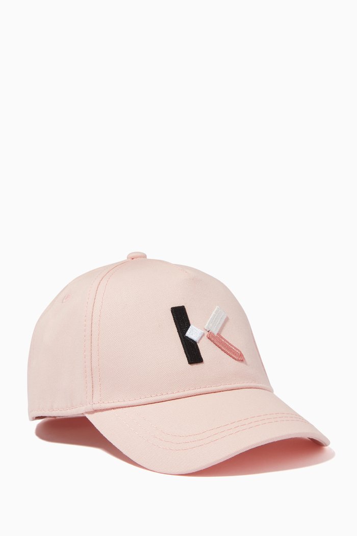 Embroidered Baseball Cap in Cotton, Pink