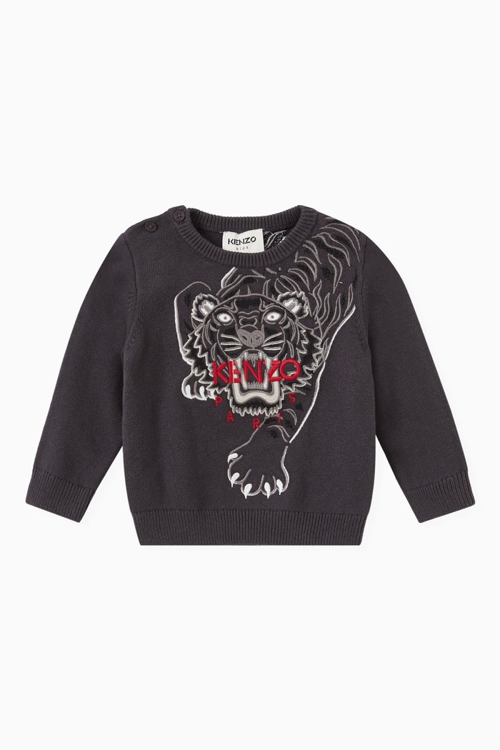 Embroidered Logo Loose Fit Sweatshirt in Fleece, Grey