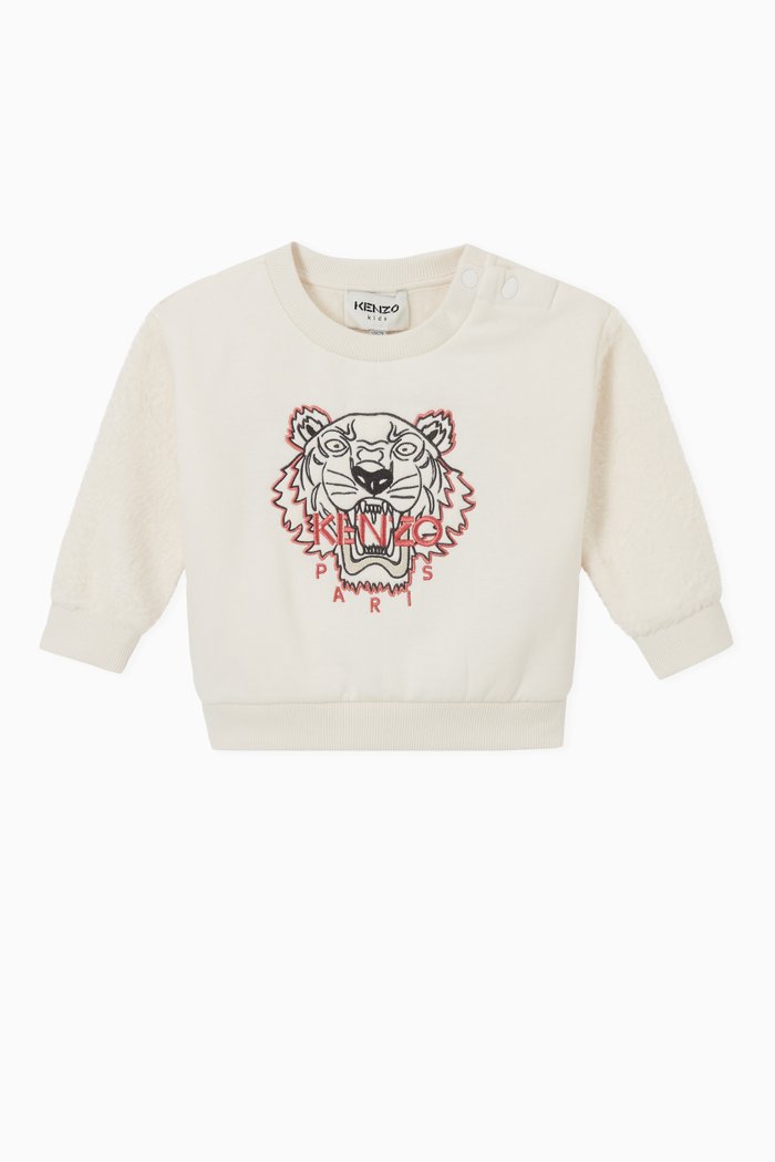 

Embroidered Logo Loose Fit Sweatshirt in Fleece, Neutral