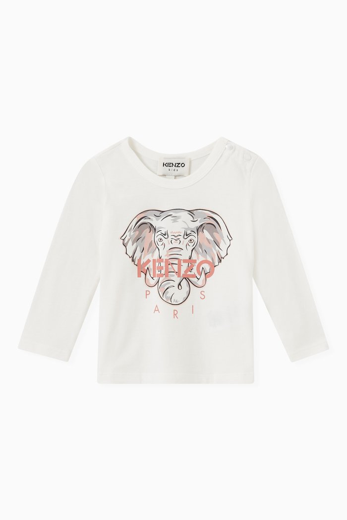 

Logo Print Long Sleeve T-shirt in Organic Cotton Jersey, Neutral
