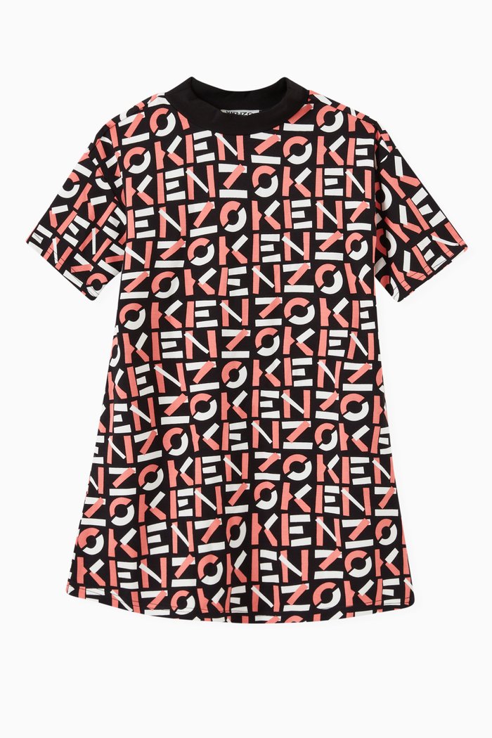 

Monogram Print Dress in Viscose, Multicolour