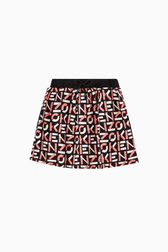 

Monogram Print Skirt in Viscose, Multicolour
