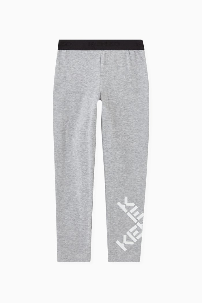 

Cross Logo Leggings in Stretch Organic Cotton, Grey