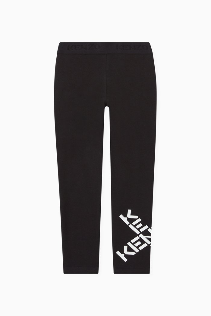

Logo Leggings in Cotton Jersey, Black