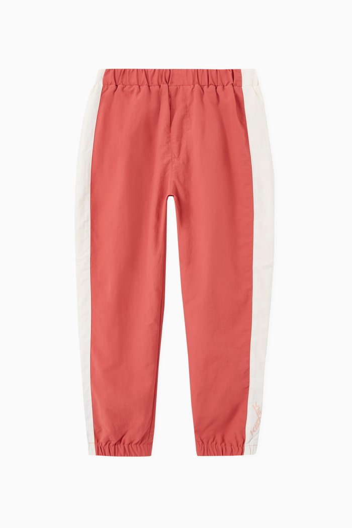 

Constrast Stripe Logo Sweatpants in Nylon, Pink