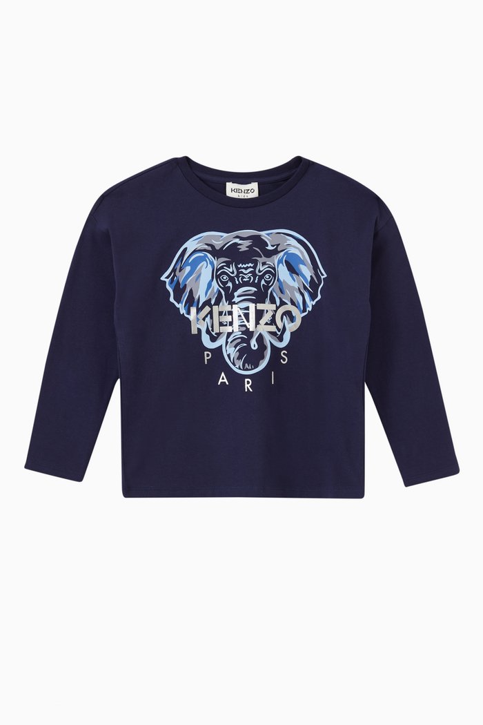 

Elephant Logo Print T-shirt in Cotton Jersey, Multicolour