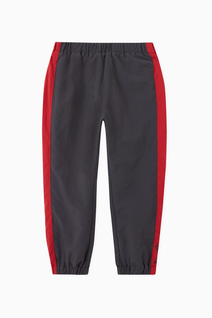 

Constrast Stripe Logo Sweatpants in Nylon, Grey