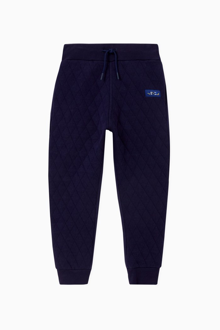 

Logo Patch Joggers in Padded Fleece & Twill, Blue