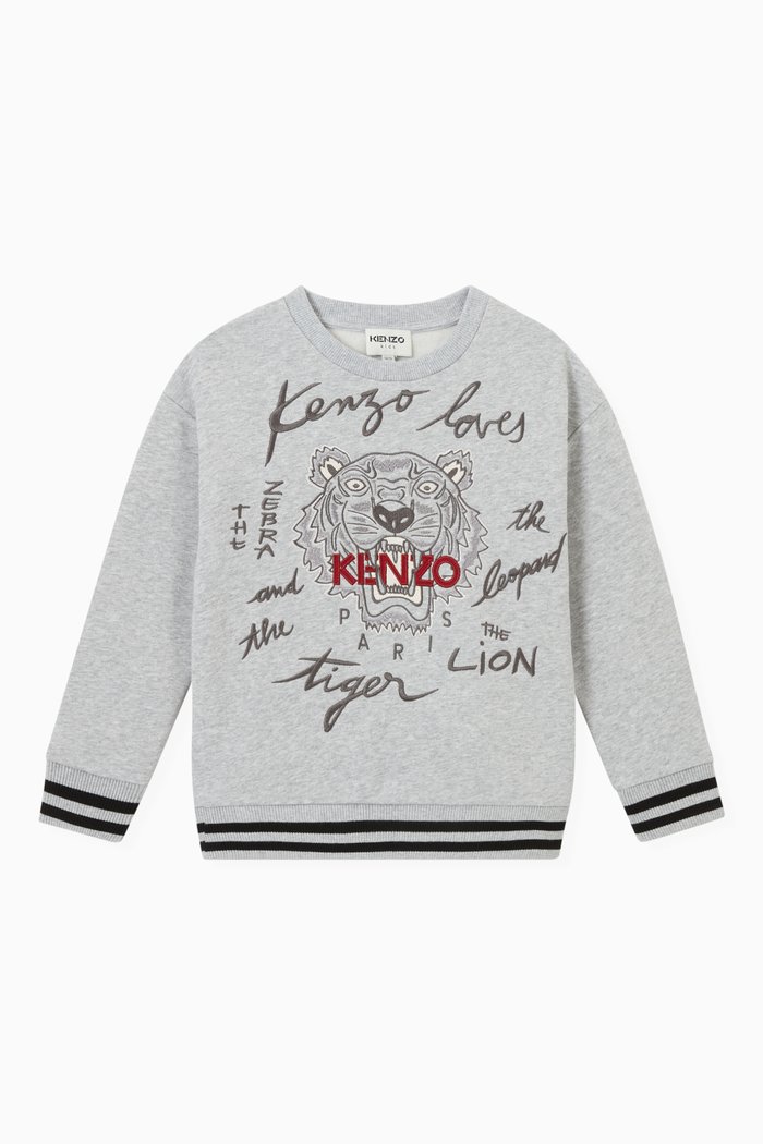 

Kenzo Loves Embroidered Sweatshirt in Fleece, Grey