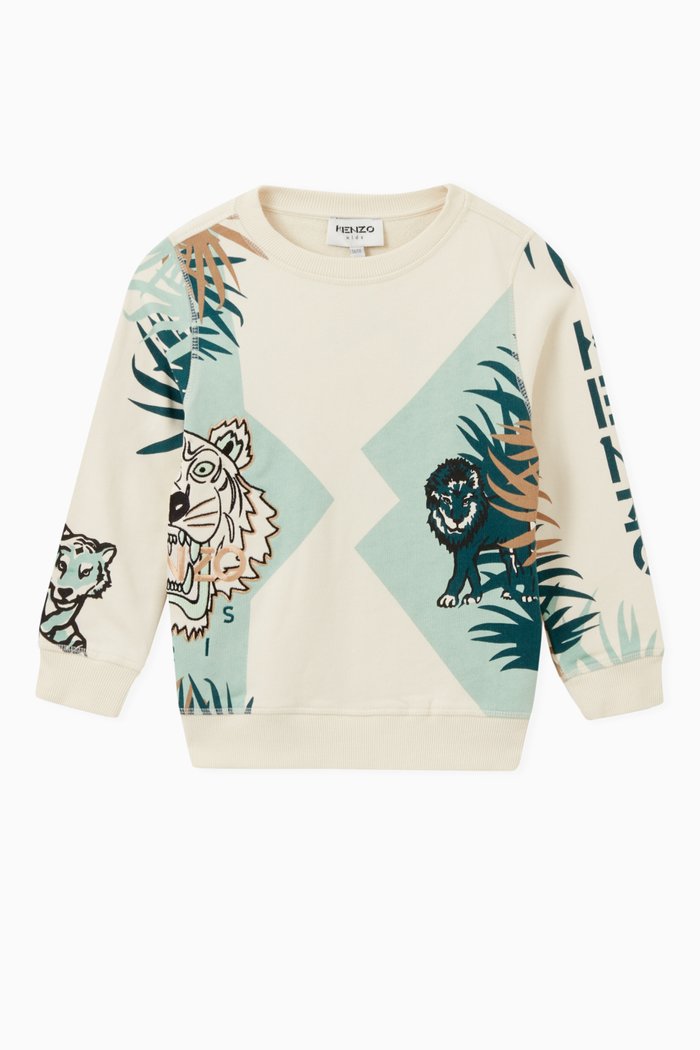 

Logo Graphic Print Sweatshirt in Cotton Fleece, Multicolour