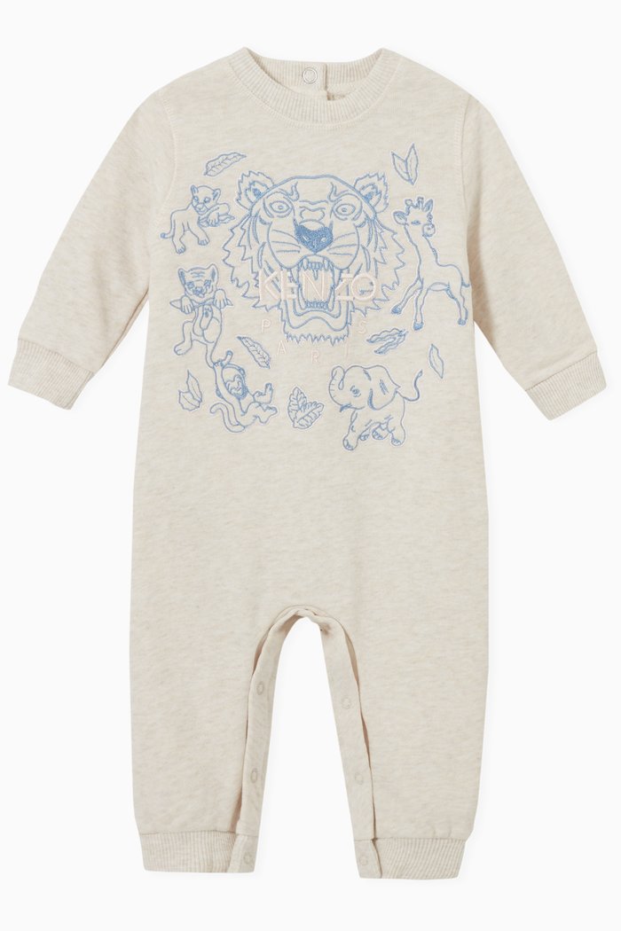 

Kenzo Embroidered Logo Jumpsuit in Cotton, Neutral