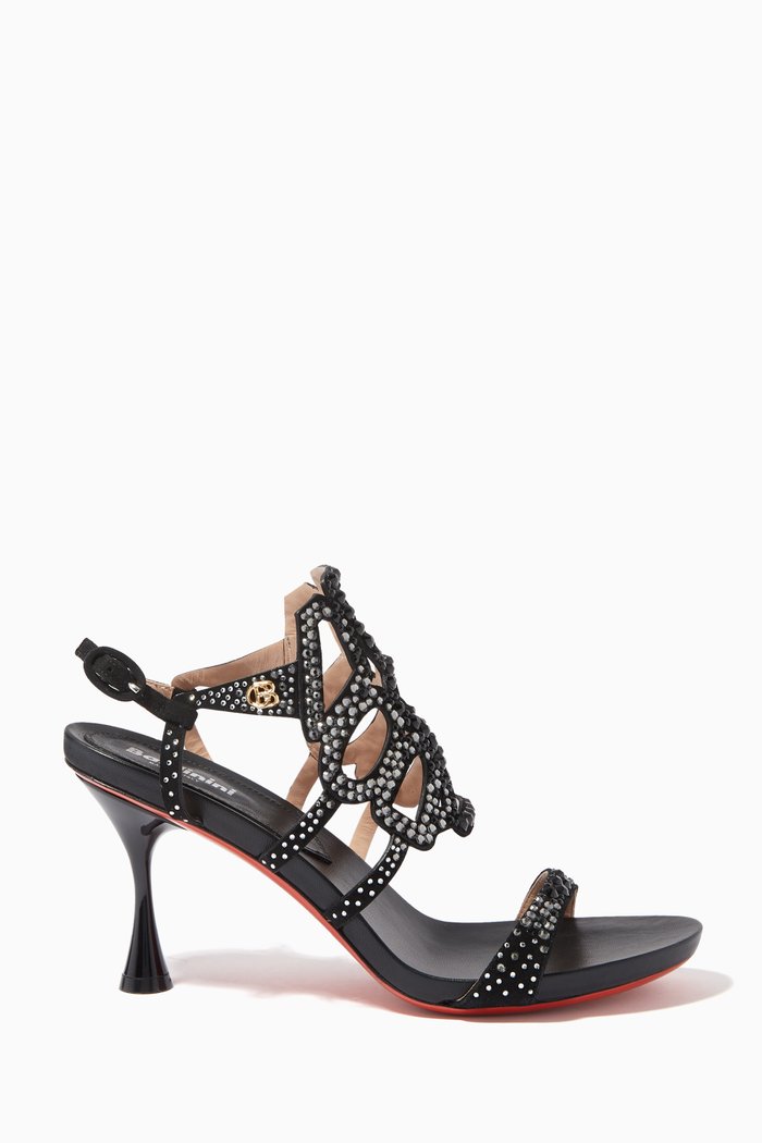 

Sandals in Suede and Strass, Black