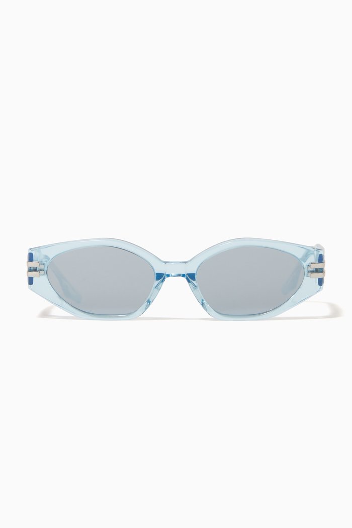

Ghost-BLC1 Oval Sunglasses in Acetate, Blue