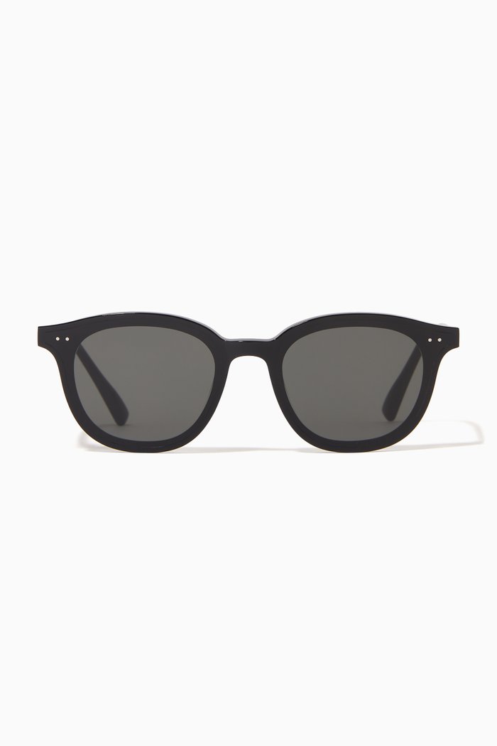 

Lang-01 Round Sunglasses in Acetate, Black