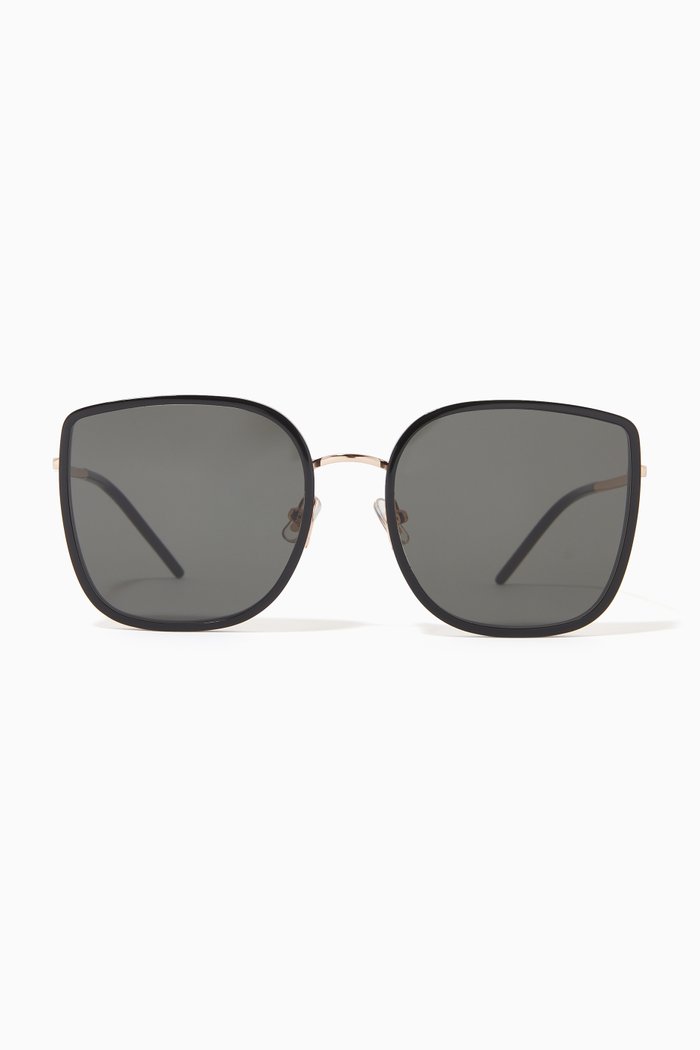 

Bi Bi-01 Square Sunglasses in Acetate & Metal, Black