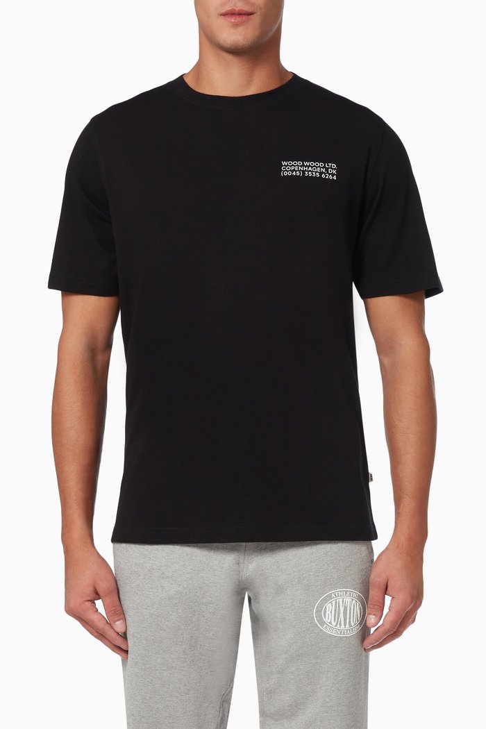 

Sami Info T-shirt in Organic Cotton Jersey, Black