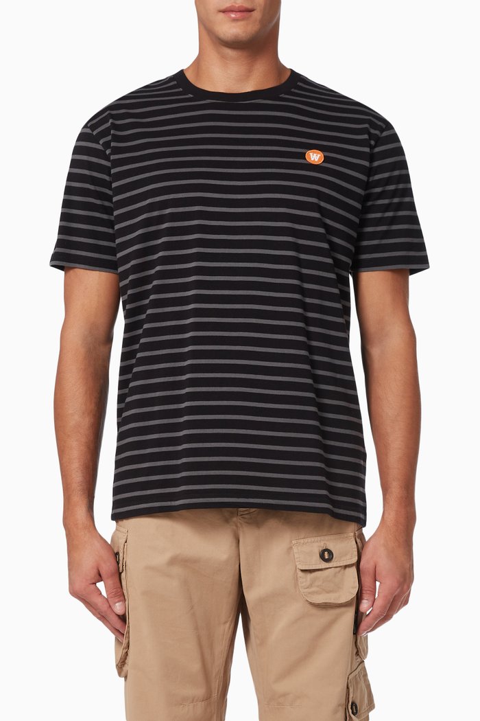 Ace Logo Patch T-shirt in Organic Cotton Jersey, Black