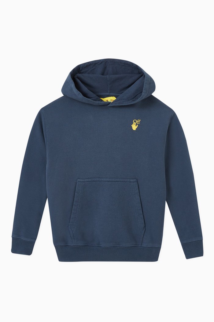 

Marker Arrows Hoodie in Cotton Jersey, Blue