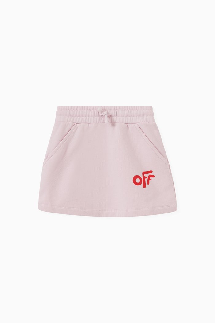 

Rounded Logo Skirt in Cotton Jersey, Pink