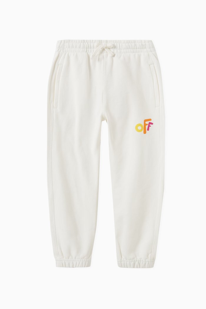 

Rounded Logo Sweatpants in Cotton Jersey, White