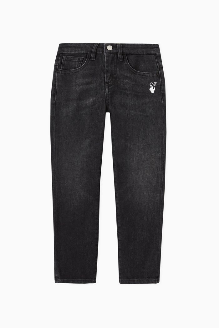

Diagonals Slim Jeans in Denim, Black