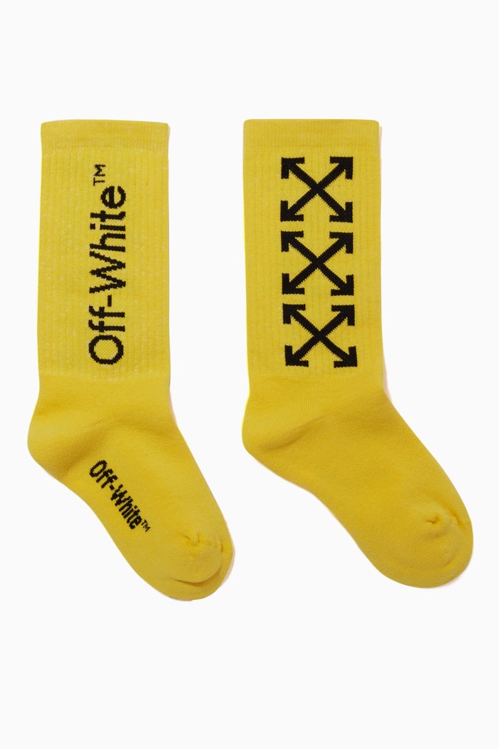 

Arrows Mid Length Socks in Cotton, Yellow