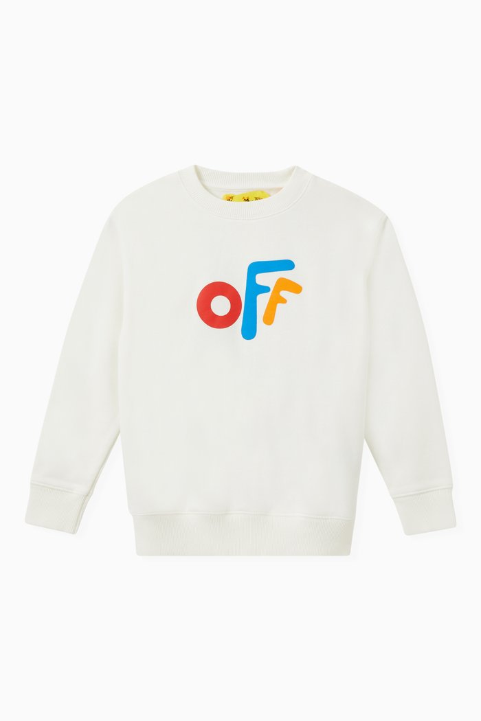 

Rounded Logo Sweatshirt in Cotton Jersey, White