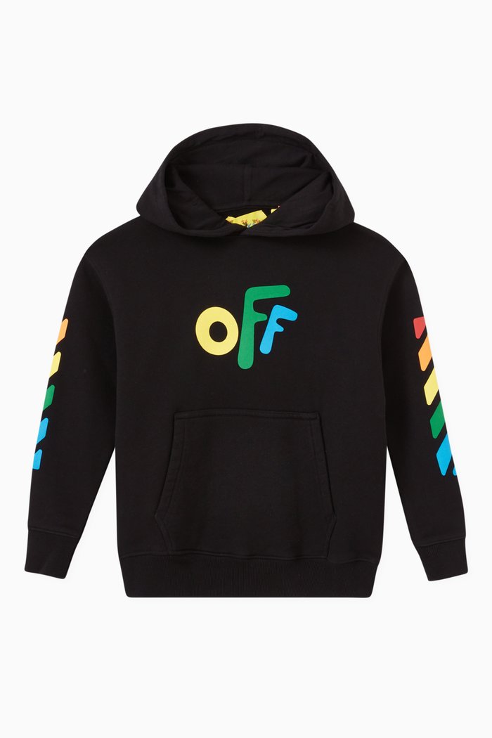

Rounded Logo Hoodie in Cotton Jersey, Black