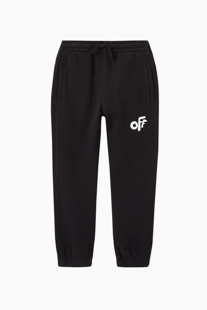 

Rounded Logo Sweatpants in Cotton Jersey, Black