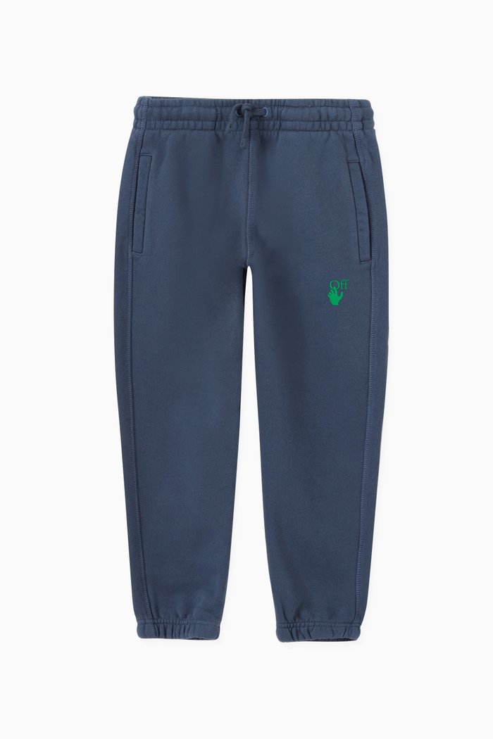 Marker Diagonals Sweatpants in Cotton Jersey, Blue