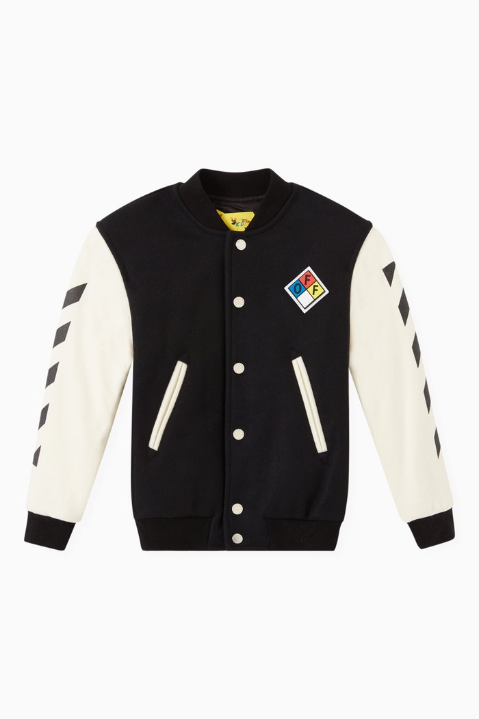 

Varsity Jacket in Virgin Wool Blend, Multicolour
